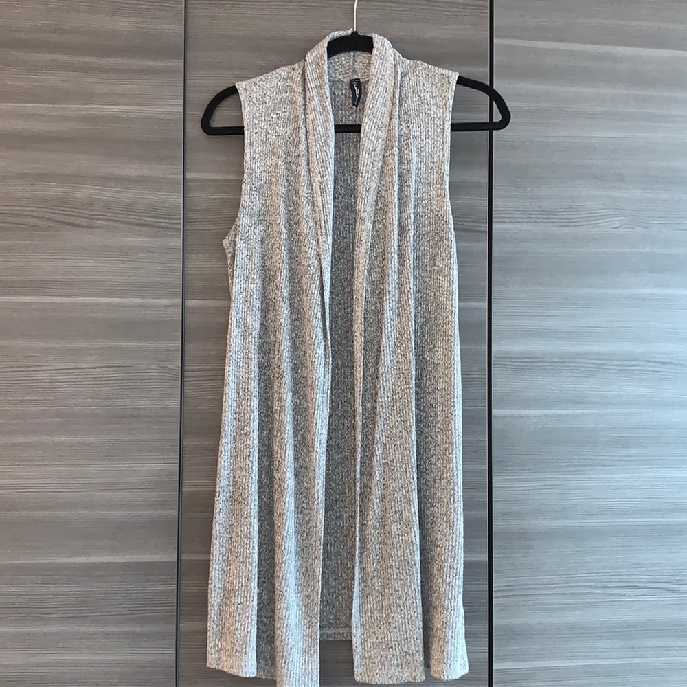 Grey Sleeveless Cardigan, Size S/M